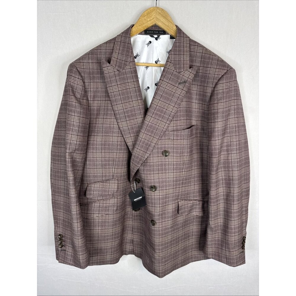 Indochino Yaletown 64 Double Breasted Wool Plaid Blazer Mens 50R NWT